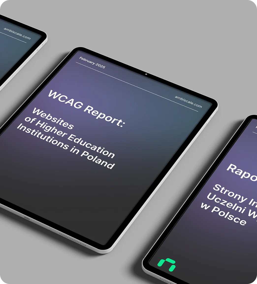 tablet mockup with WCAG Report file