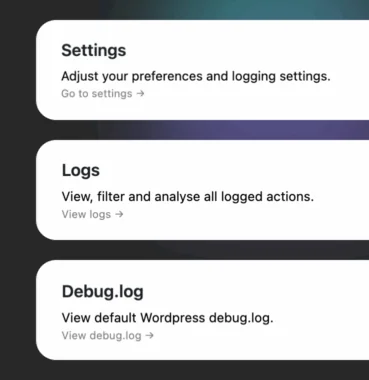 graphic showing option such settings, logs and data.log for ambiscale activity manager