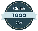Clutch 1000 award badge for 2024