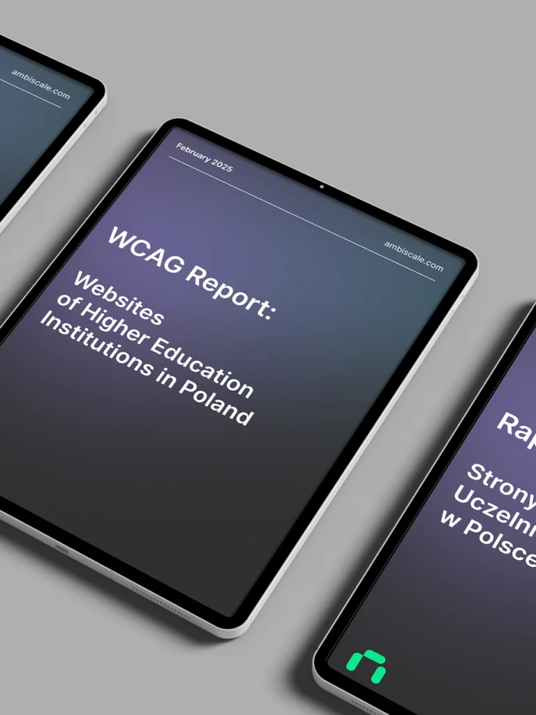 The cover of the WCAG on Polish Universities Report